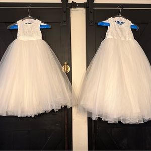 David’s bridal flower girl. heart back dress. little girl toddler